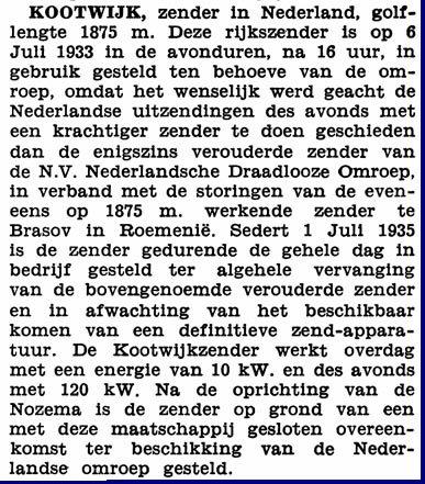 ekst uit 1939 Encyclopedie voor de Luisteraar.